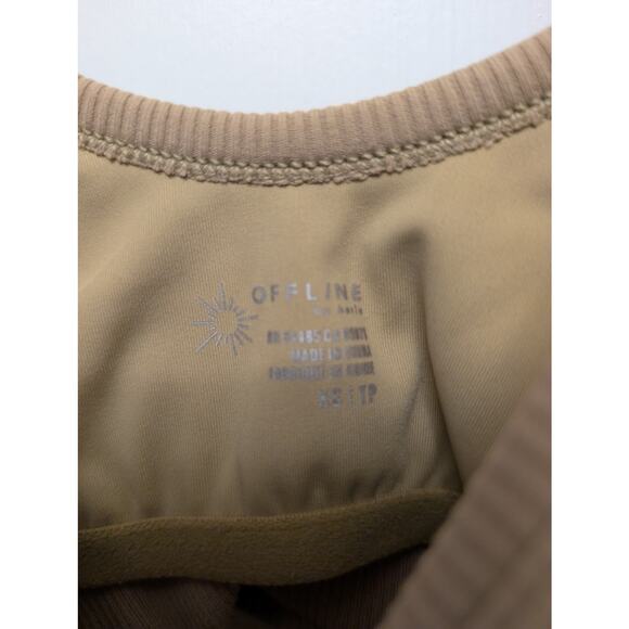 Offline By Aerie‎ Ribbed Cut Out Skort Tennis Dress Chartreuse Built-In Shorts - Picture 4 of 9